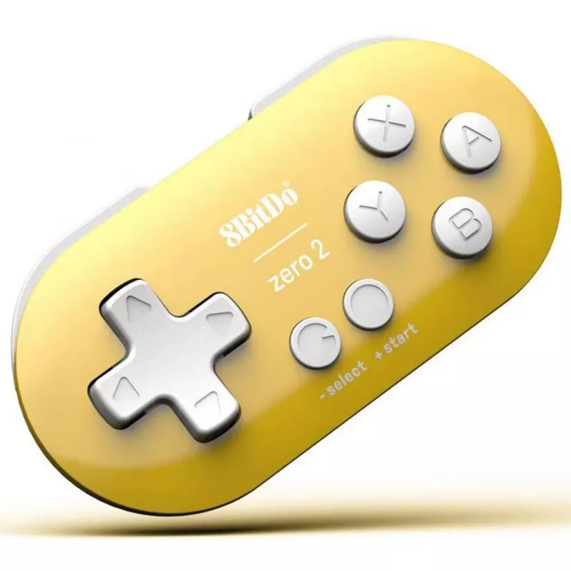 Kabelloser Gamecontroller 8BitDo Zero 2 Gelb — Bluetooth, kompakte Taschengröße, RET00221