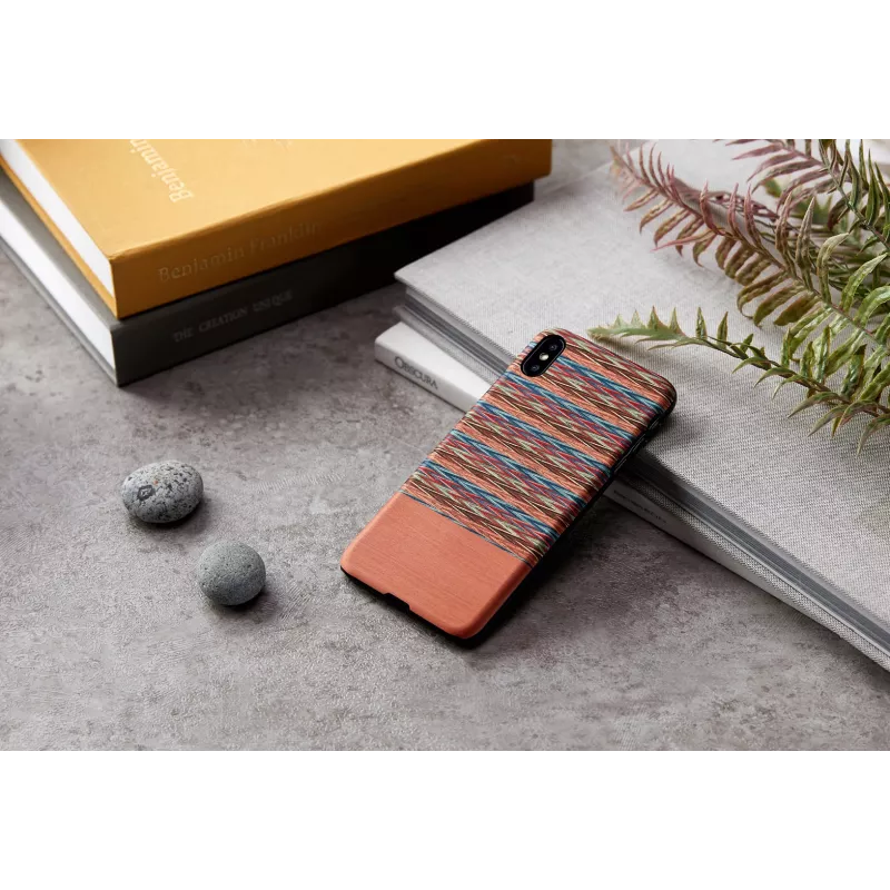 Handyhülle von man and wood für iPhone XS Max – braunes Karomuster mit schwarzem Rand