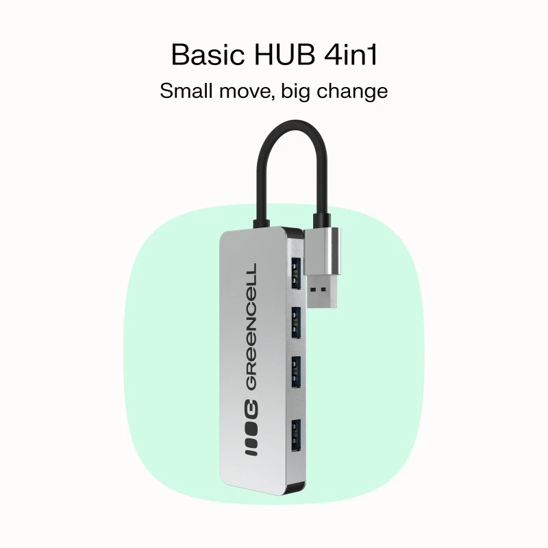 USB-Hub Green Cell HUB-GC-A4A — 4-Port-USB-A-3.0-Hub