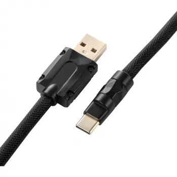 Sharkoon SGK50 Aviator Spiralkabel für SKILLER SGK50, USB-A auf USB-C, 1,85 m, Titan/Schwarz