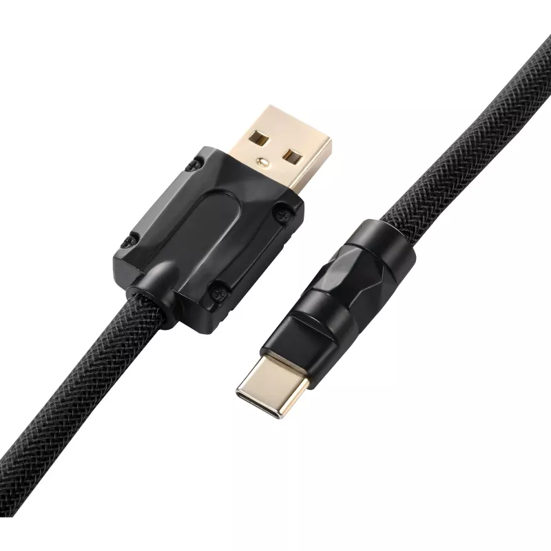 Sharkoon SGK50 Aviator Spiralkabel für SKILLER SGK50, USB-A auf USB-C, 1,85 m, Titan/Schwarz