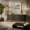 Kommode cama meble LUCCA 4D, 200×40×80 cm, schwarz, Korpus aus Spanplatte