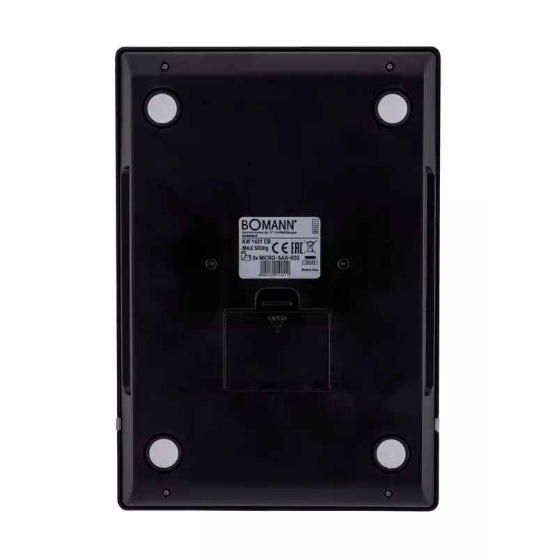Bomann KW 1421 CB Küchenwaage, LCD-Display, Edelstahl, 160 x 230 x 18 mm, AAA, Schwarz (614211)
