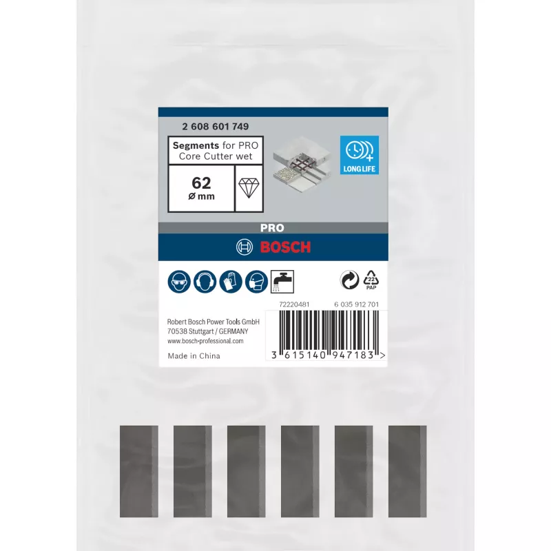 Diamant-Schneidesegment, Bosch 2608601749, 62 x 450 mm (1 1/4 Zoll)