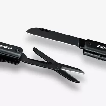 Multifunktionaler Taschenlampenstift Nextool NE20026 — LED 50 lm, 90 min Betriebsdauer, Edelstahlmesser, Schere, USB-C, Aluminium, 125×15 mm, 38 g