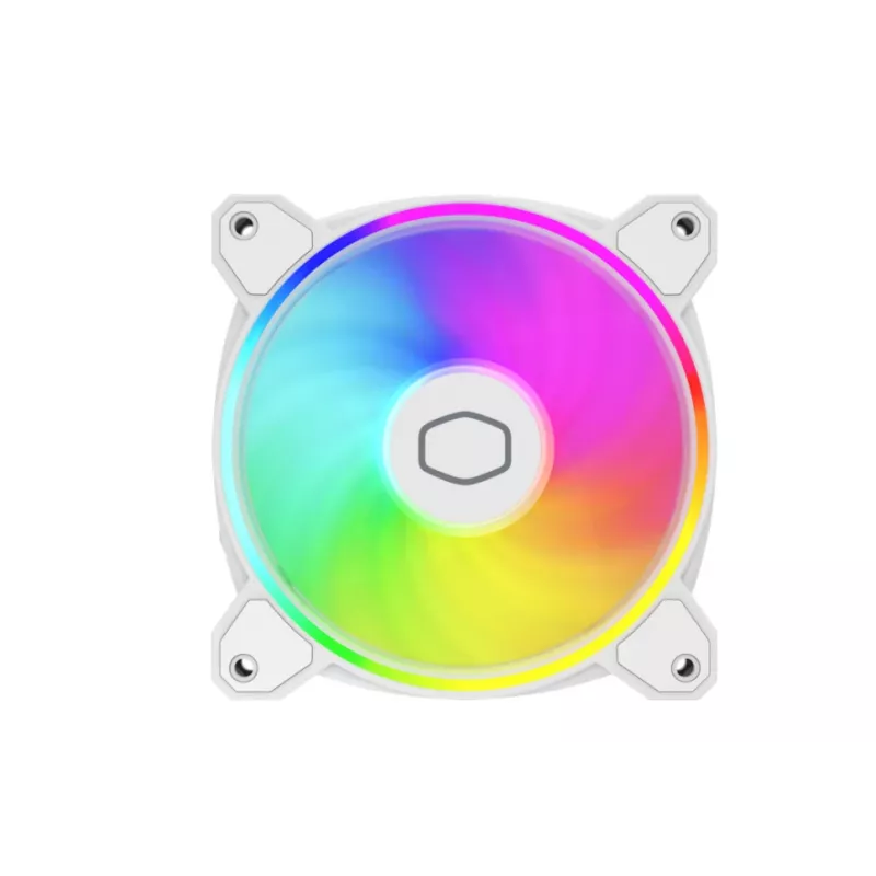 Cooler Master MasterFan MF120 Halo2 White Edition MFL-B2DW-21NP2-R2 120-mm-ARGB-Gehäuselüfter, 27 dB, 51,88 CFM, Weiß