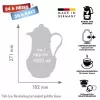 Thermoskanne ROTPUNKT Serie 230 1 L, weiß (elfenbein) - vakuumisolierter Getränkebehälter