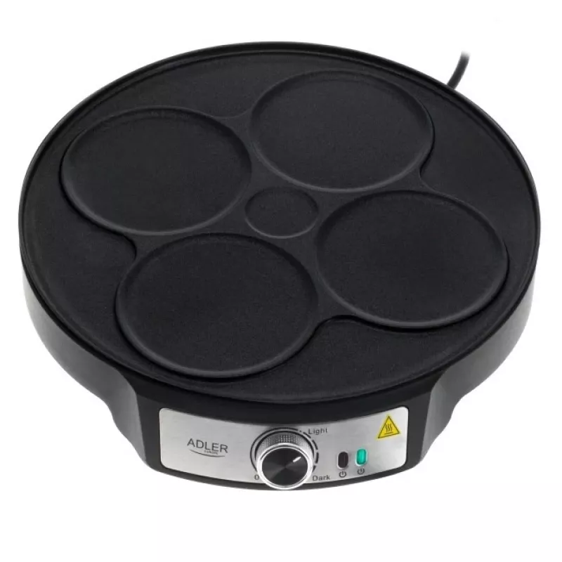 Adler AD 3093 2-in-1 doppelseitiger elektrischer Crêpe-Maker, 1600 W, Schwarz