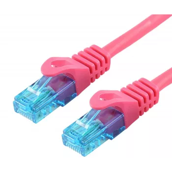 Netzwerkkabel LOGON TCU55U100M Cat5e U/UTP 10 m Magenta RJ-45 auf RJ-45