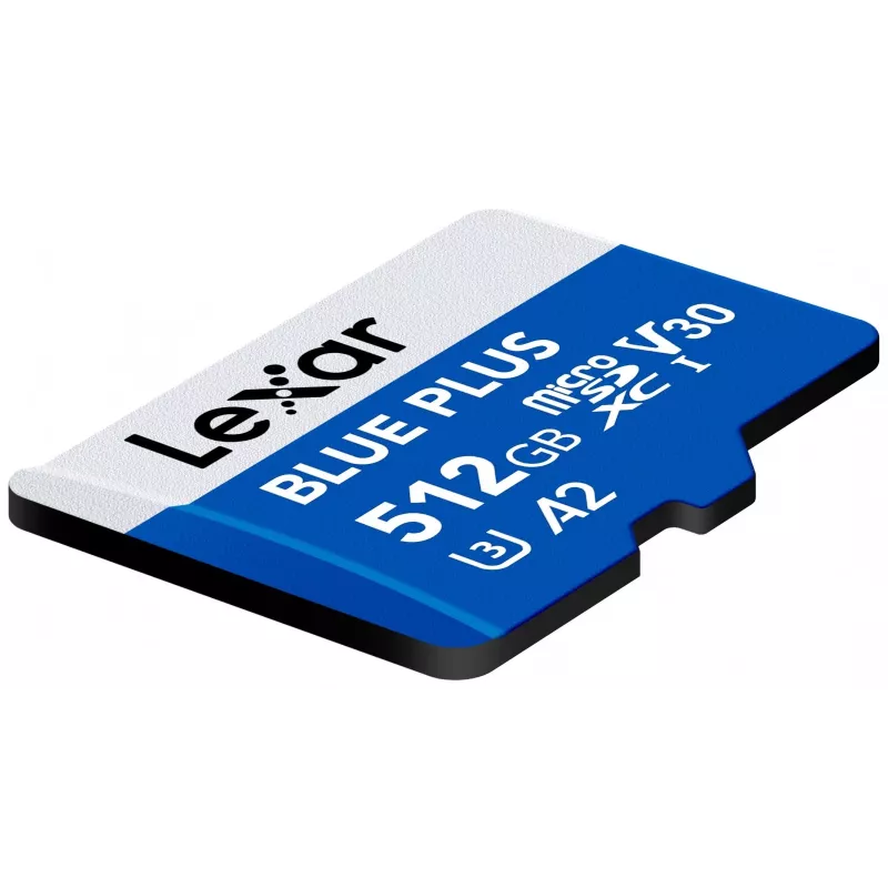 MicroSDXC-Speicherkarte Lexar BLUE PLUS 512 GB, UHS‑I, Lesen 170 MB/s, U3/V30