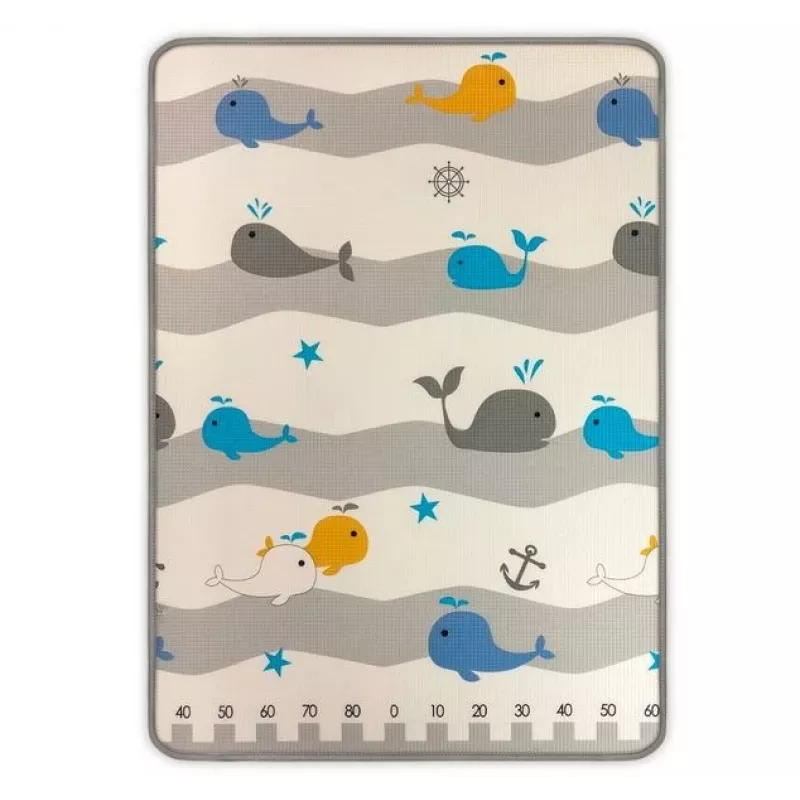 Play Foam Mat milly mally Modell 4688 — gerollte Schaumstoff-Spielmatte mit Bären- und Wal-Druck
