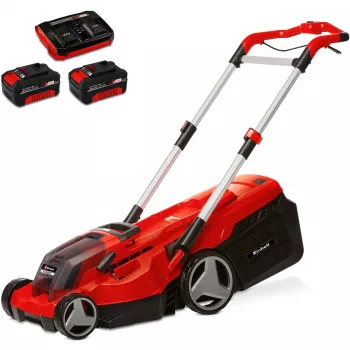 Professioneller Akku-Rasenmäher RASARRO 36/38, 36Volt (2x18V) (Rot/Schwarz, 2x Lithium-Ionen-Akku 4,0Ah)