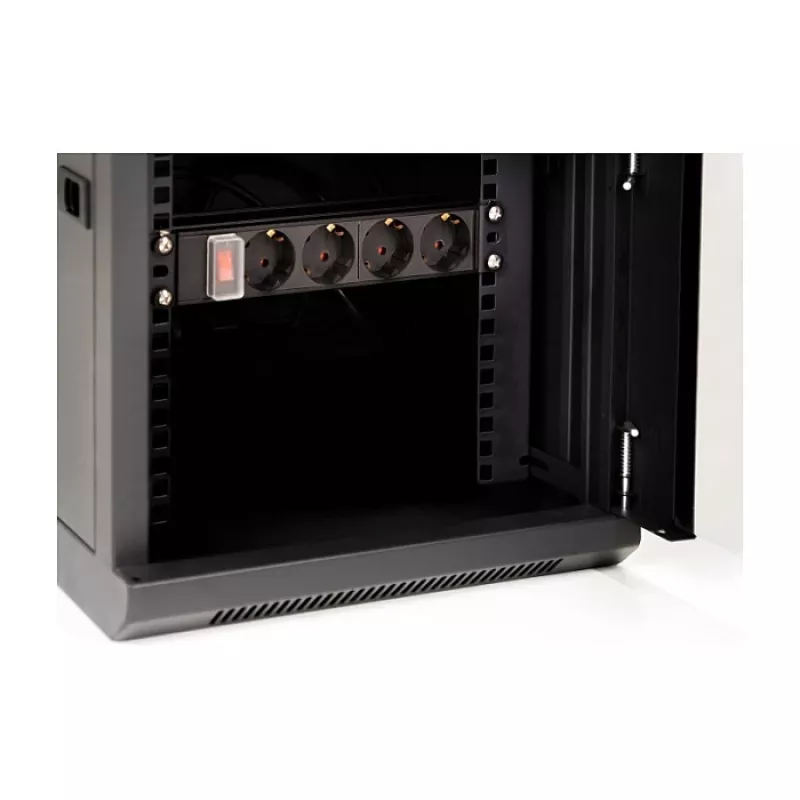 DeLOCK 43417 10-Zoll-Netzwerkschrank 6U mit Glastür, Schwarz