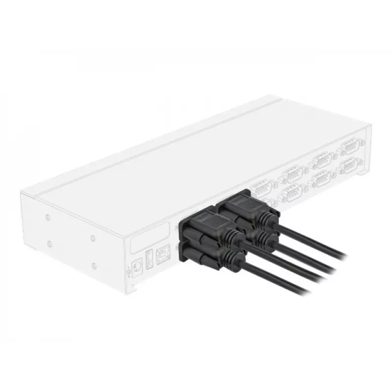 Delock RS-232 Serielles Kabel, D-Sub 9 Stecker auf Buchse, schlankes Steckergehäuse, 3 m, Schwarz