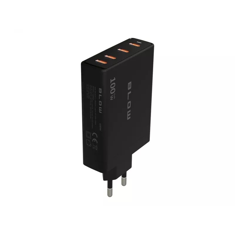BLOW 4xUSB-C PD 100W GaN Wandladegerät, schwarz