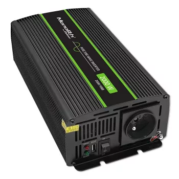 Auto-Wechselrichter Qoltec Monolith 2000 W Schwarz 12 V