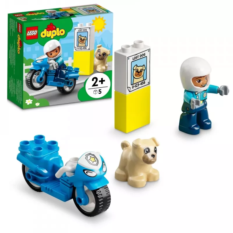 Spielzeug-Motorrad-Set LEGO Duplo Polizei 10967 mit beweglichen Rädern und Polizeifigur
