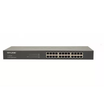 TP-Link 24-Port Gigabit Rackmount Netzwerk-Switch, Unmanaged, Gigabit Ethernet (10/100/1000), Vollduplex, Rackmontage, 1U