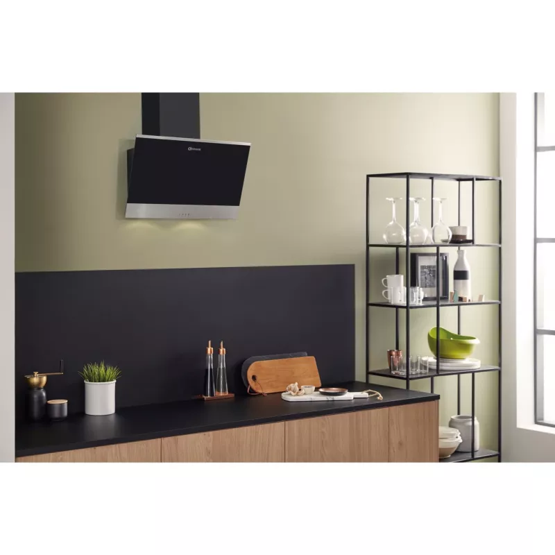 Bauknecht RBHVP 63 LM K Wandhaube, 60 cm, Abluft/Umluft, LED, schwarz/Edelstahl