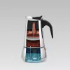 Moka pot Maestro MR-1660 0,2 L Edelstahl-Espressokocher, 4 Tassen, schwarzer Griff