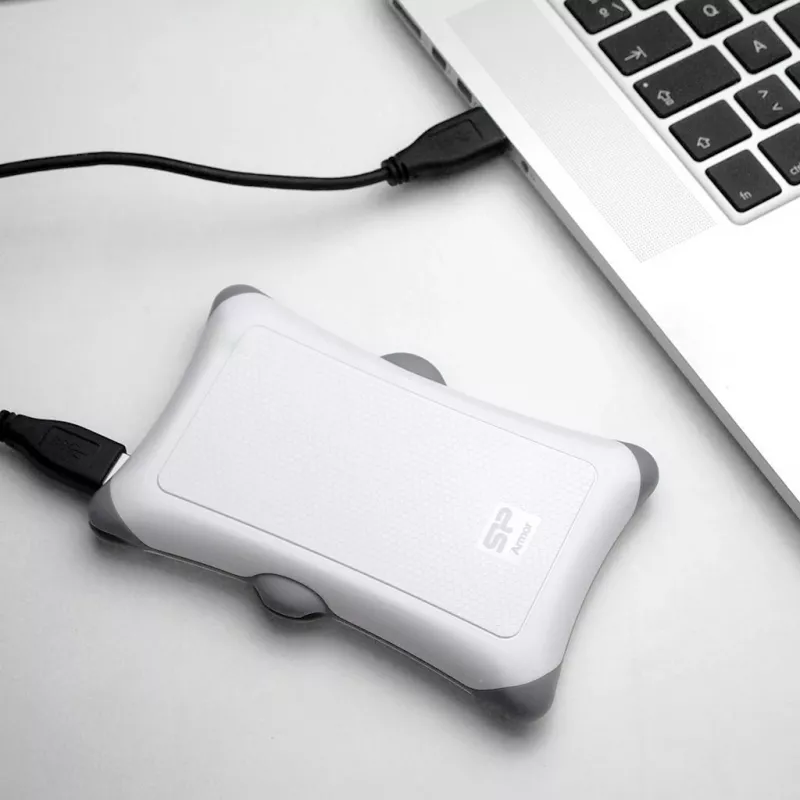 Externe HDD Silicon Power Armor A30 1TB USB 3.2 Gen 1, 2,5 Zoll HDD, weiß, USB Typ-A