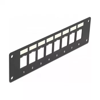 DeLOCK 86597 leeres Keystone-Patchpanel, 8 Ports, Aufputzmontage, schwarz