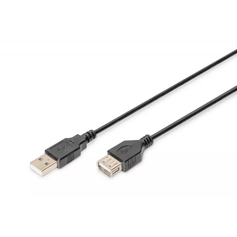 Digitus ASSMANN - USB-Verlängerungskabel - USB (W) auf USB (W) - 1,8 m (USB/USB 2.0) - vergossen - Schwarz (AK-300200-018-S)