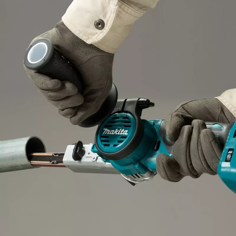 Makita DBS180Z Akku-Bandfeile, 18 V, Schwarz/Blau (ohne Akku)