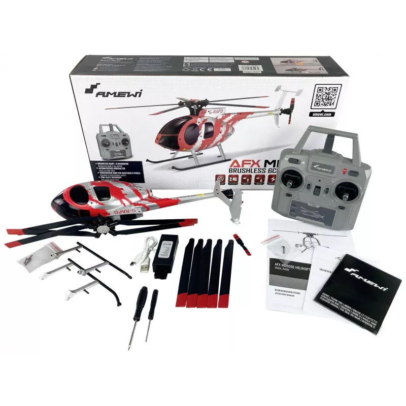 Amewi 25334 AFX MD500E ziviler RC-Hubschrauber, RtF, brushless, 4-Kanal, 325 mm