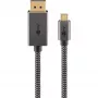 USB-Adapterkabel, USB-C-Stecker > DisplayPort-Stecker, 4K 60 Hz (schwarz/silber, 2 Meter, geflochtenes Kabel)