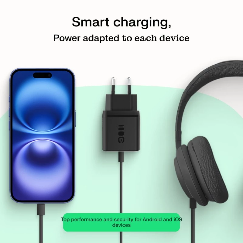 Ladegerät Green Cell PowerSource Duo30 – 1× USB-A, 1× USB-C, 3A