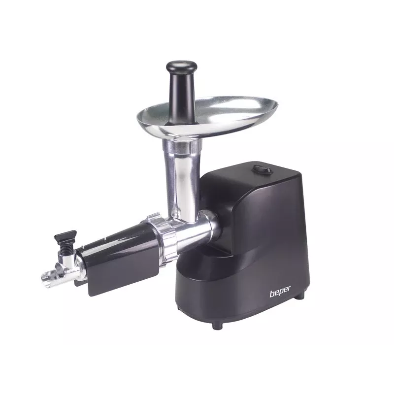Beper P102ROB200 elektrischer Fleischwolf mit Tomatenpresse, 1200 W, Schwarz