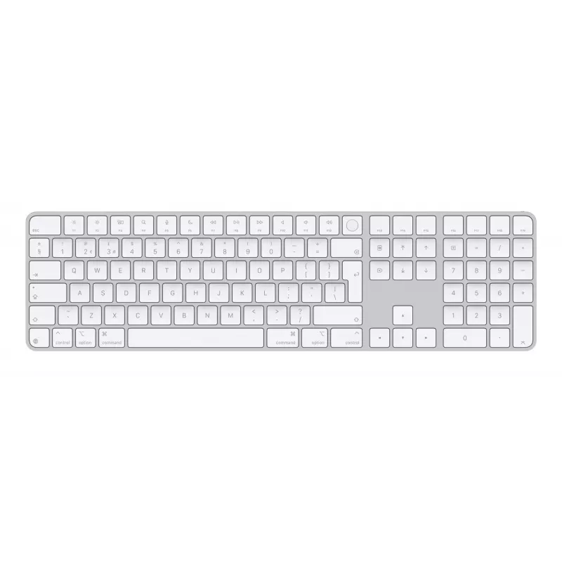 Apple Magic Keyboard mit Touch ID und Numerikblock, UK English, Weiß (MXK73B/A)