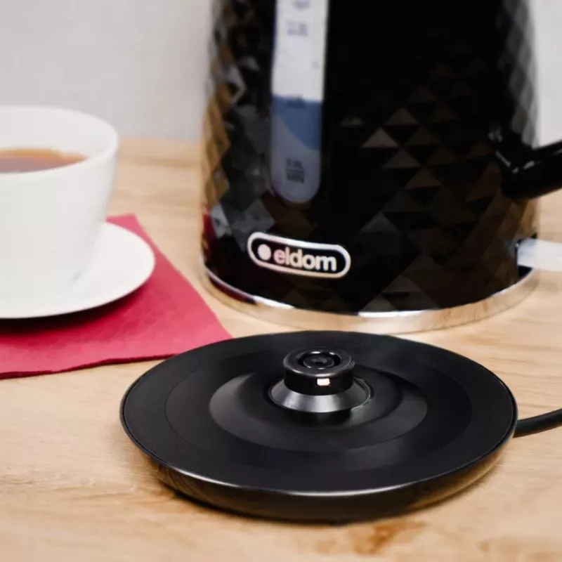 C280C ELDOM Wasserkocher ELLI, Fassungsvermögen 1,7 l, Leistung 2200 W, Schwarz, Strix, Schwarz
