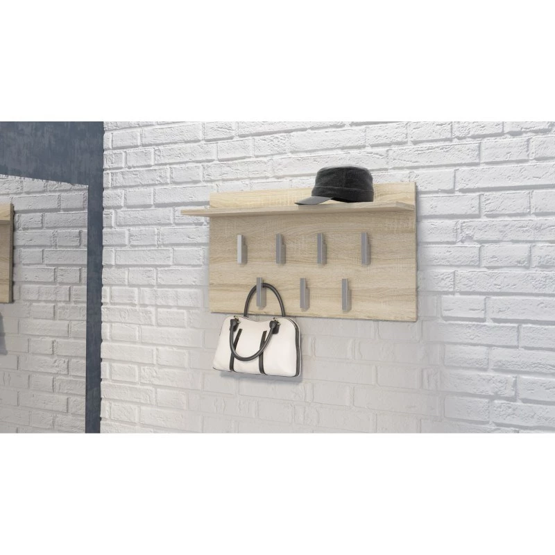 Top e shop WIESZAK 2F SONOMA Kleiderhaken — Spanplatte, Eichenoptik, 7 Haken, 700×200×400 mm
