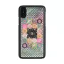 Smartphone-Hülle iKins für iPhone XS / XS S — Flower Garden-Design, schwarz