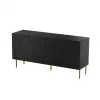 Schubladenschrank cama meble JUNGLE 1520×405×745 mm mattschwarz mit goldenen Beinen, Spanplatte