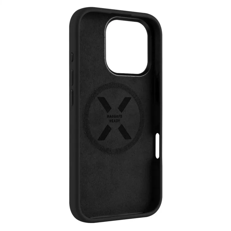 FIXED MagFlow Backcover aus Flüssigsilikon für Apple iPhone 17, Schwarz