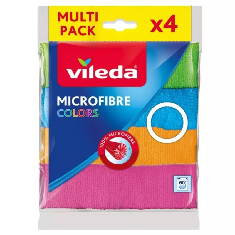 Vileda Microfibre Colors Reinigungstücher, mehrfarbig, 4 Stück