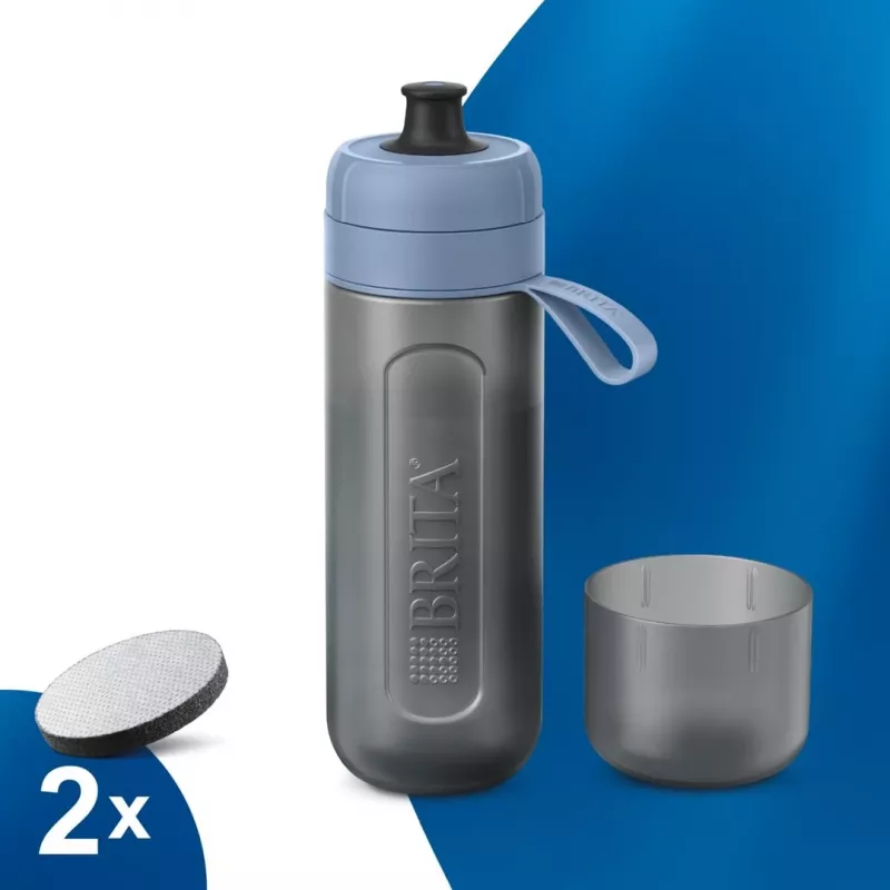 BRITA Active Wasserfilterflasche 600 ml Pastellblau mit Filtern