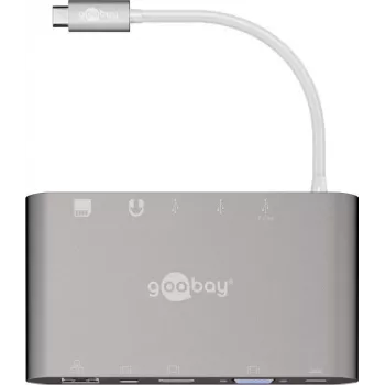 Goobay USB-C™ Multiport-Adapter - All in 1 - Aluminium - Silber (62113)