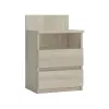 Top E Shop M1 SONOMA MAT Nachttisch, 2 Schubladen, Eiche
