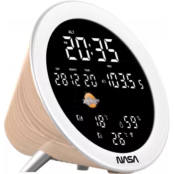 Nasa WSP1700 Holz Wetterstation/Lautsprecher BT Schiff