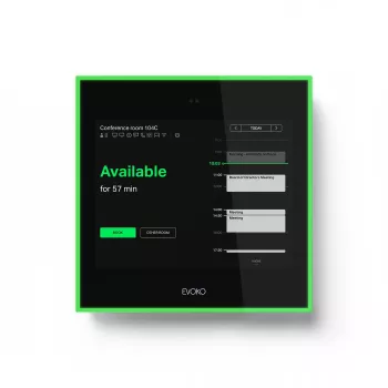 Raummanager Evoko Naso 910.1971.900 – wandmontiertes Besprechungsraum-Display und Buchungspanel