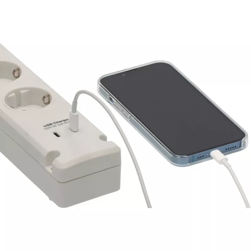 Brennenstuhl Bremounta Steckdosenleiste, 5 Steckdosen + 2x USB-C, 3 m, weiß