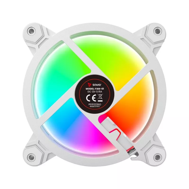SAVIO FAN-01 WHITE 4er-Pack 120mm ARGB-Lüfter inklusive Controller und Fernbedienung