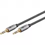 Goobay 65273 Plus 3,5-mm-Stereo-AUX-Audiokabel, 1 m, Schwarz/Silber