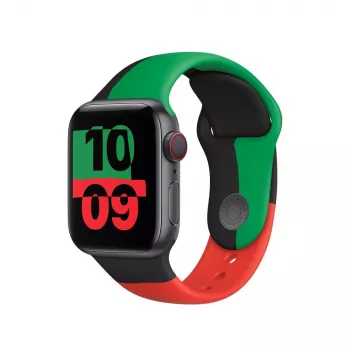 Band Apple 40mm Schwarz Unity Sport Band M/L Schwarz Grün Red