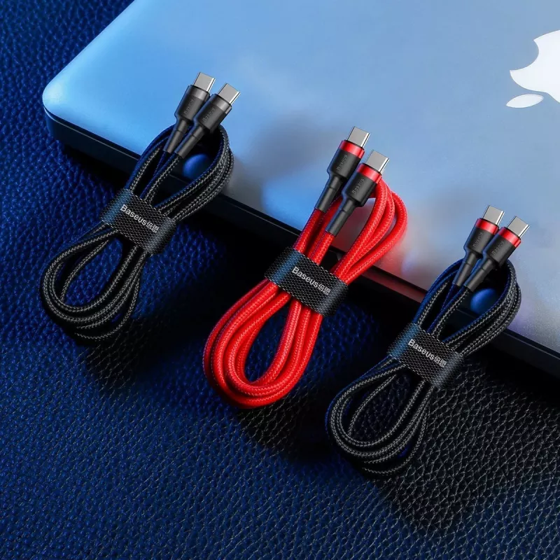 USB-Kabel Baseus Cafule 2m USB C Schwarz Grau