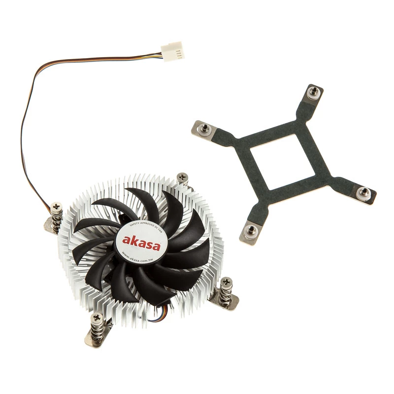 Akasa AK-CC7129BP01 Low-Profile-CPU-Kühler, 75 mm, LGA775/LGA1156/LGA1155/LGA1150, Aluminium